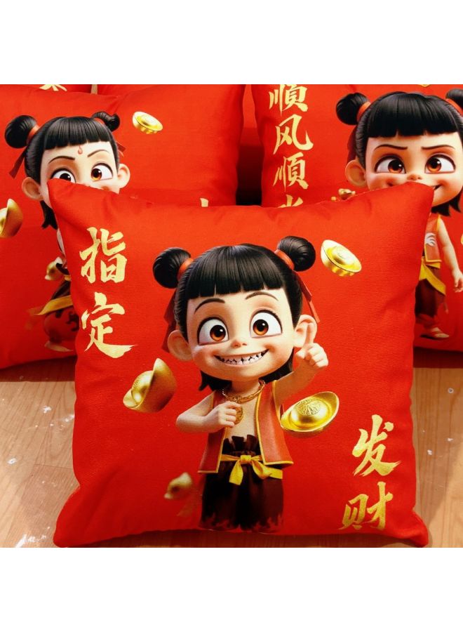 Pillow Plush Doll Pillow Holiday Gift Company Gift Plush Toy Doll Pillow Wholesale-Specifications:Specified Fortune 40cm-Color:Throw Pillow With Gift Tote Bag - Image 1