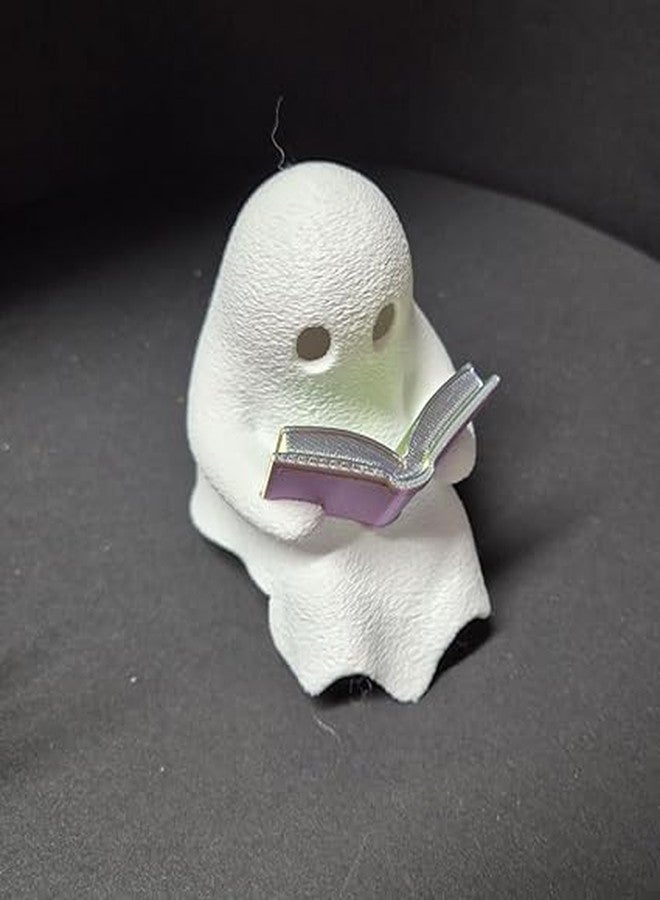 3D CRAFT 3D Printed Ghost Reading Night Light – Cute LED Glow Ghost Lamp for Kids Bedroom & Bookshelf – Cartoon Spooky Desk Decoration Halloween & Home Décor Gift for Book Lovers - Image 5