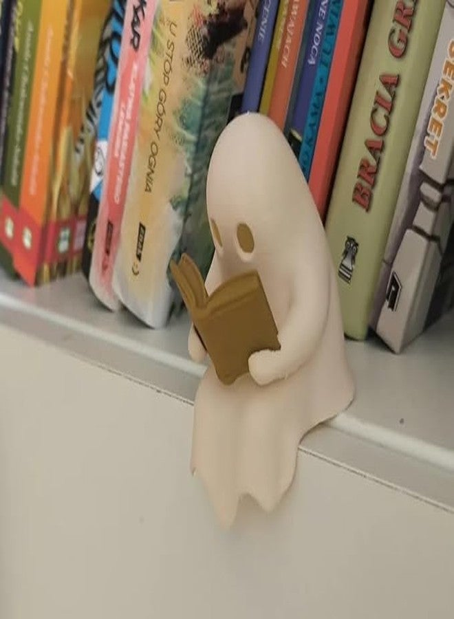 3D CRAFT 3D Printed Ghost Reading Night Light – Cute LED Glow Ghost Lamp for Kids Bedroom & Bookshelf – Cartoon Spooky Desk Decoration Halloween & Home Décor Gift for Book Lovers - Image 2