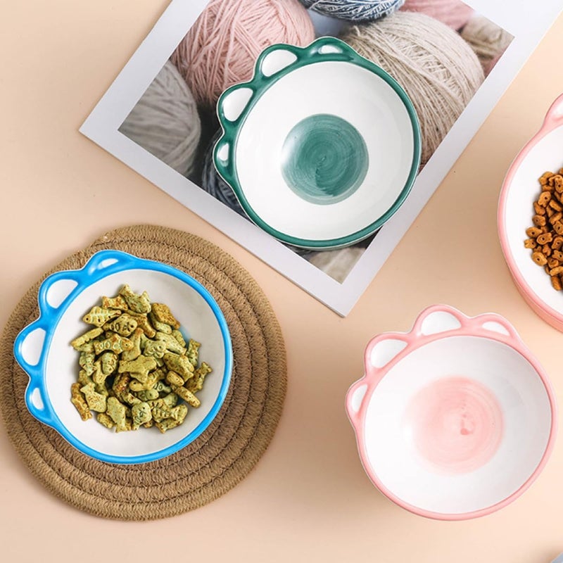 BESTonZON Dinosaur Claw Elevated Ceramic Cat Bowl Small Green Pet Feeding Bowl for Cats and Dogs Sturdy Non-Slip Pet Supplies Suitable for Daily Feeding - Image 4