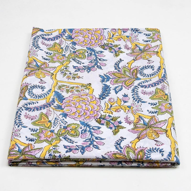 DMAASA Multi Floral Hand Block Print Running Fabric Women Dress Making Long 44 Inch Wide Clothing Piece for Women Kurti Top Men Shirt Cushion and Pillow Covers Table Cover Craft Making 5 Meter - Image 3