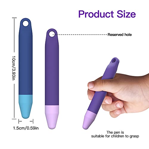 AWINNER Kid-Friendly Pens for Touch Screens - 2 Pack of Purple and Blue Stylus Pens Compatible with Kindle, iPad, iPhone - Image 3