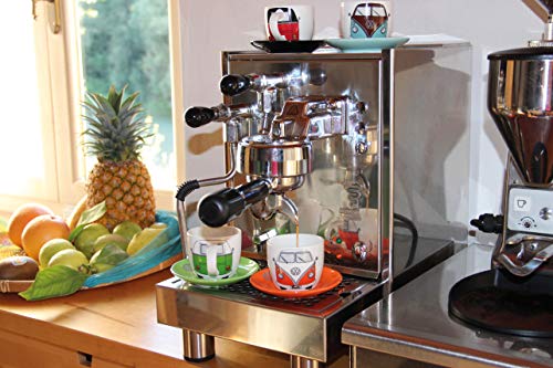 BRISA VW Collection - Volkswagen Espresso Cups Coffee-Tea-Cappuccino Set in T1 Bus Campervan Design (Bus Front/100ml/3.4 fl oz) (Set of 4 (red/black, petrol/brown, orange, green)) - Image 5