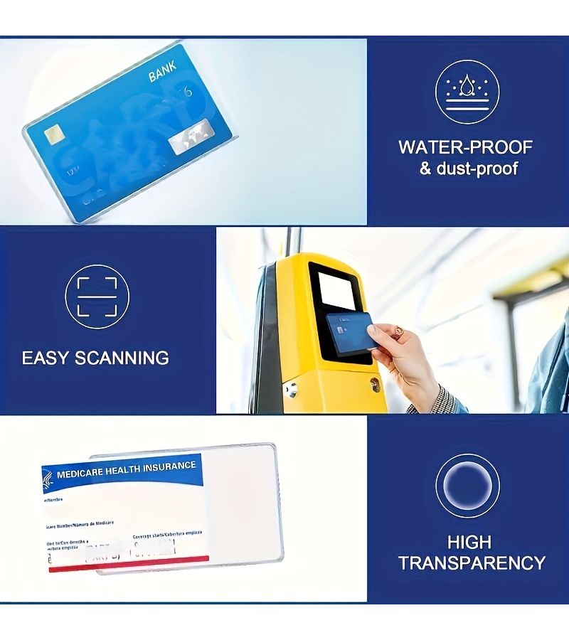 12 Pack Transparent Protective Sleeves for Cards Credit Cards Business ID PVC - Image 2