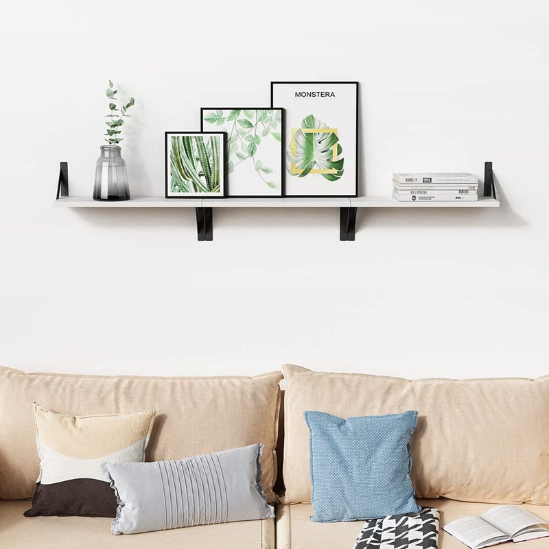 Forbena White Floating Shelves for Wall Decor Set of 3, 17 x 6 Inches Bathroom Shelf Over Toilet, Small Modern Mounted Shelves for Kids Bedroom Nursery Office Living Room Books Picture Frames - Image 4