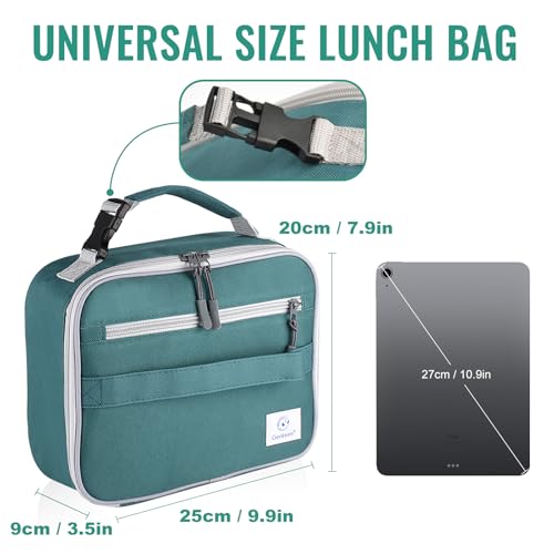 Genteen Lunch Box Kids,Insulated Lunch Bag Kids Boys Girls,Soft Bag Mini Cooler Back to School Thermal Meal Tote Kit Lunch Box for School,Work,Outdoor (Green) - Image 3
