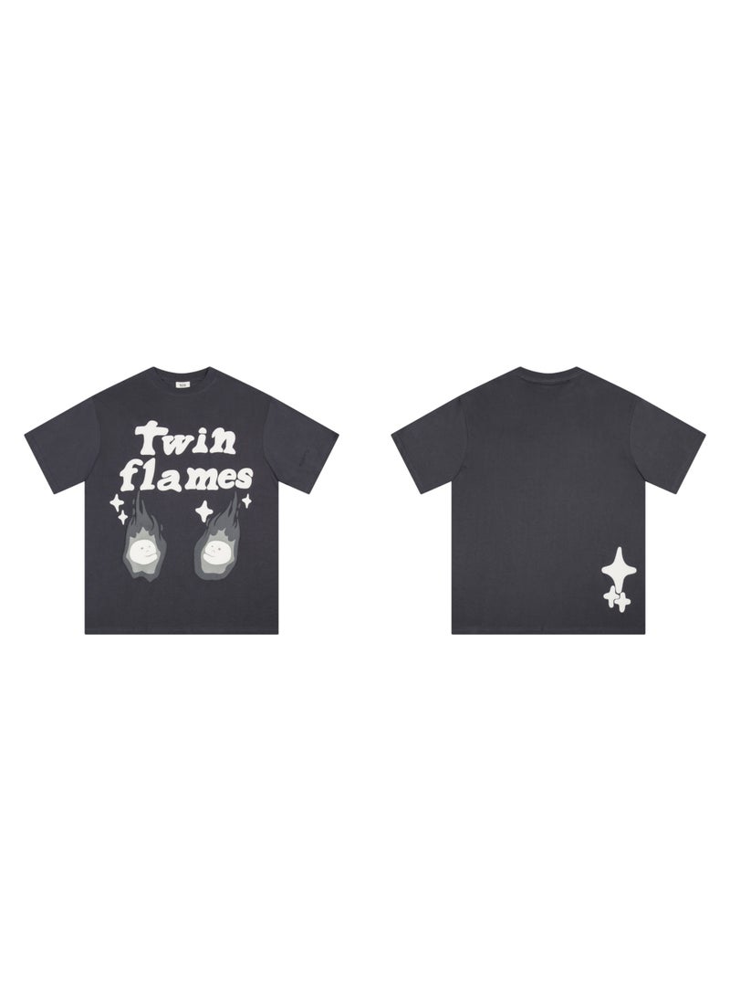 Generic - Broken Planet Cartoon Logo Cotton Tee 306 gray - Image 1
