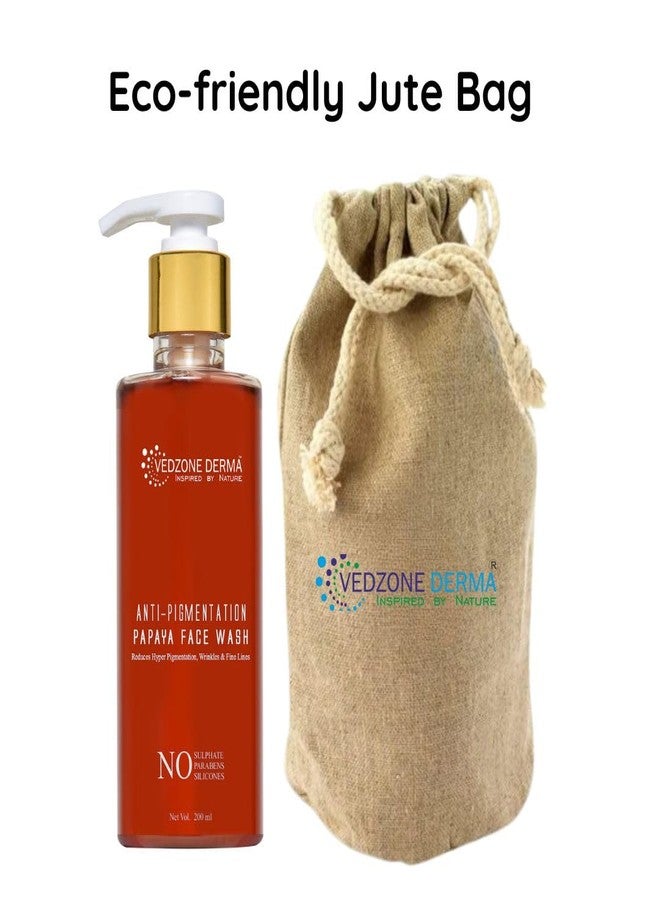 Vedzone Derma Pure Natural & Ayurvedic Anti-Pigmentation Papaya Face Wash with Harsingar & Manjistha - 200ml | Gentle Herbal Cleanser for Bright, Clear & Even Skin Tone | for All Skin Types - Image 2