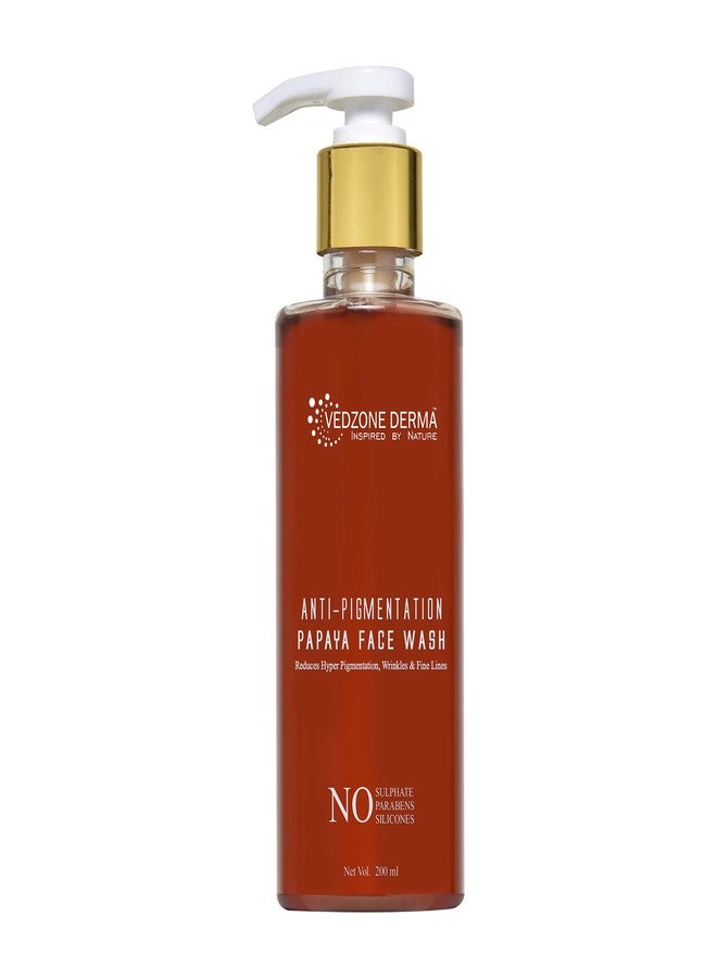 Vedzone Derma Pure Natural & Ayurvedic Anti-Pigmentation Papaya Face Wash with Harsingar & Manjistha - 200ml | Gentle Herbal Cleanser for Bright, Clear & Even Skin Tone | for All Skin Types - Image 1