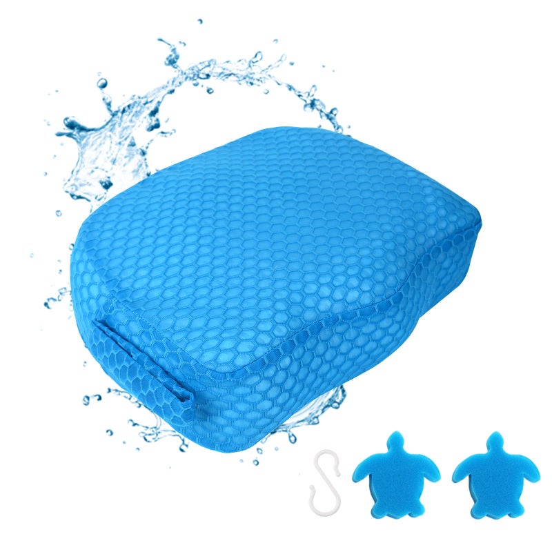 Samplife Hot Tub Booster Seat Weighted SPA Booster Seat Cushion for Adults 3D Air Mesh Hot Tub Seat Accssories with NonSlip Micro Dot BottomIndoor or Outdoor Quick Dry Hot Tub Pillow 1 PackBlue