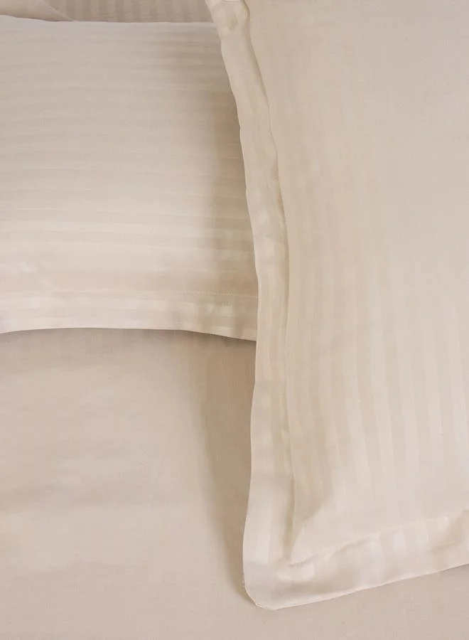 Styli Pack of 2-  Stripe Queen Fitted with Pillow Cover Gold