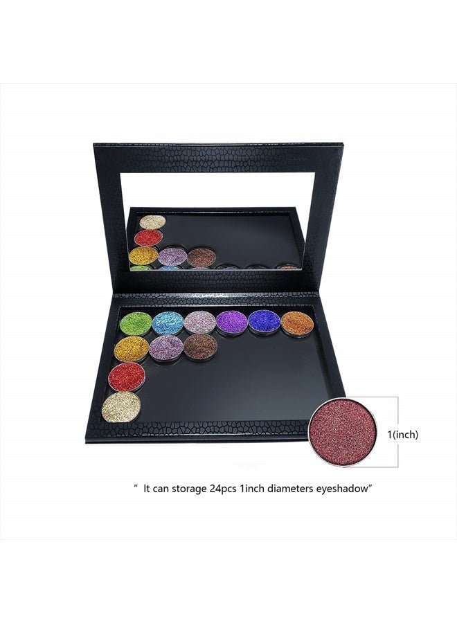 Allwon Magnetic Palette Empty Makeup Palette with Mirror for Eyeshadow Lipstick Blush Powder (Black) - Image 2