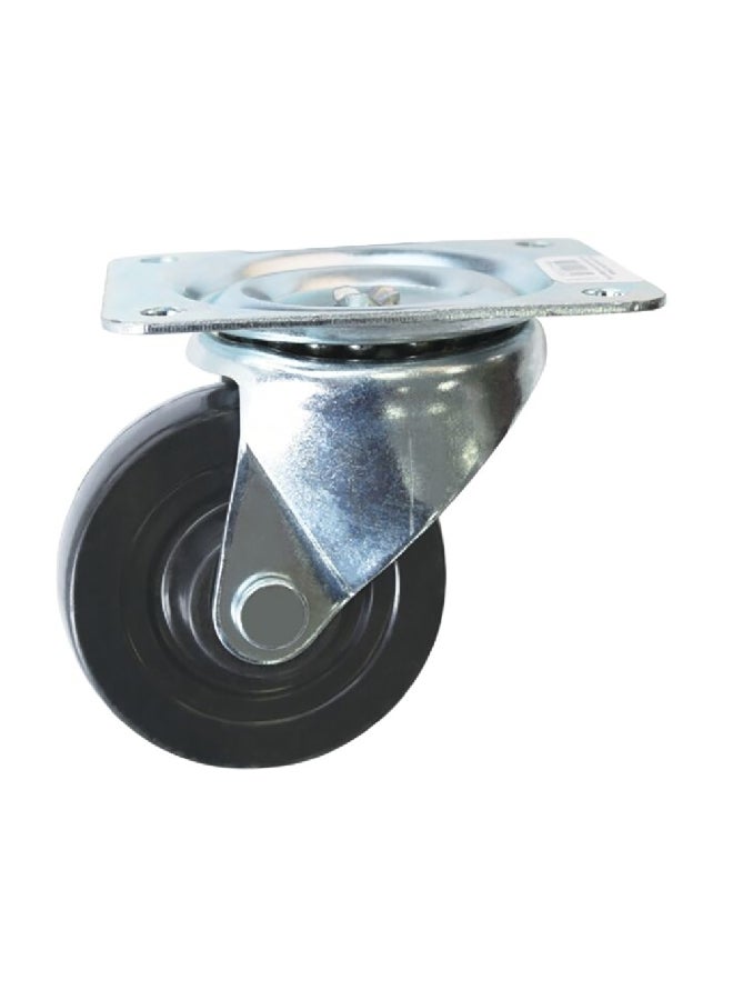 ACE Durable Plate Type Swivel Caster Silver and Black 4 Inch 31-40100000-22100C