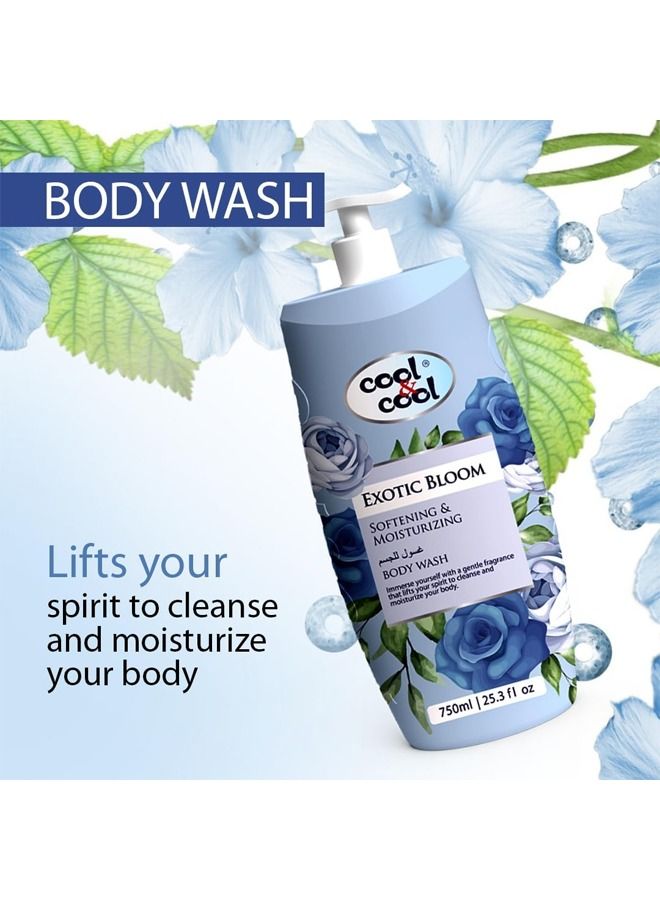 Cool & Cool Softening & Moisturizing Body Wash - Exotic Bloom 750ml - Image 2
