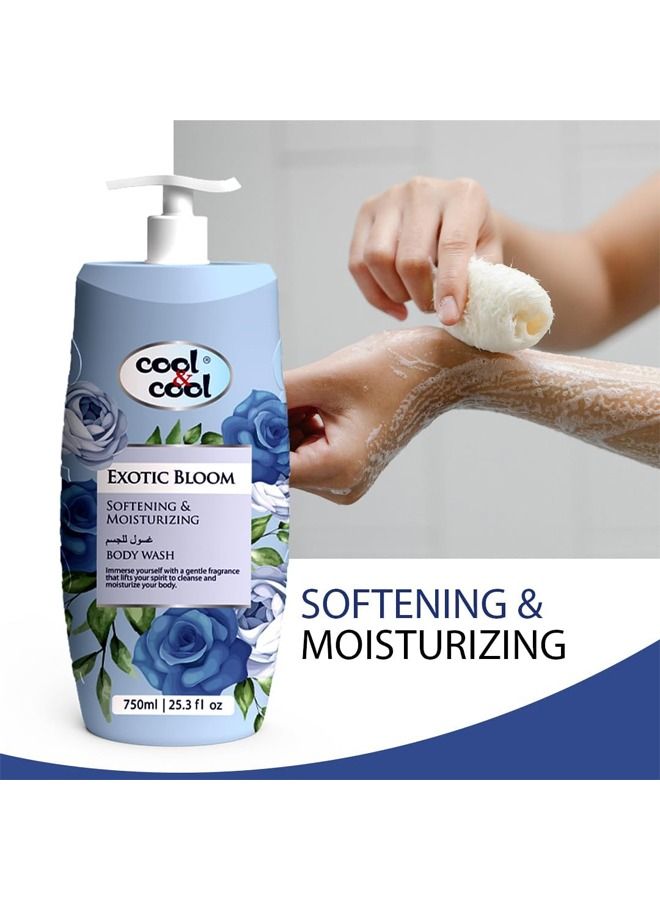 Cool & Cool Softening & Moisturizing Body Wash - Exotic Bloom 750ml - Image 4