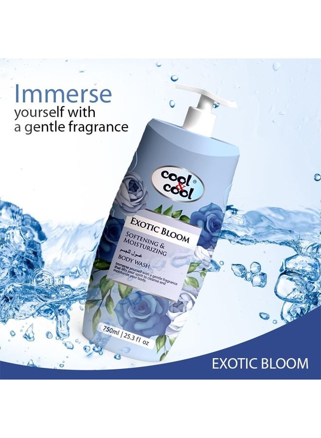 Cool & Cool Softening & Moisturizing Body Wash - Exotic Bloom 750ml - Image 3
