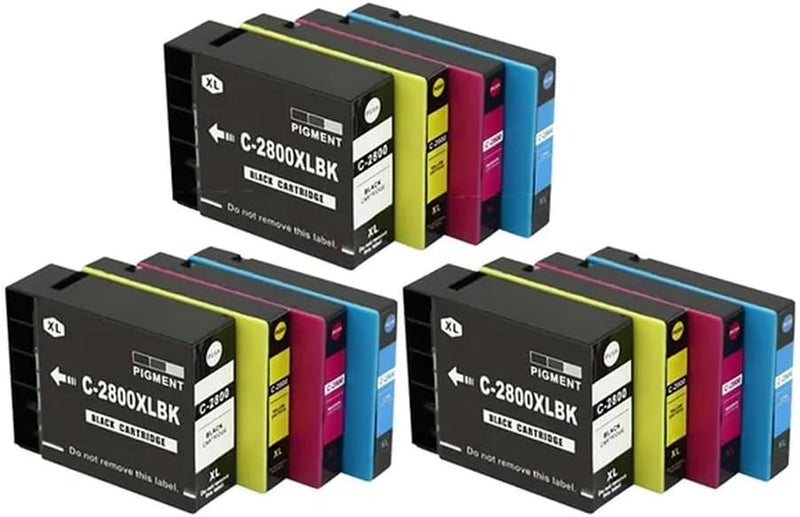 Ink Cartridge PGI2400 PGI2500 PGI2600 PGI2700 PGI2800 Compatible with MAXIFY IB4080 IB4180 MB5080 MB5180 MB5480 Printer(3SETS)