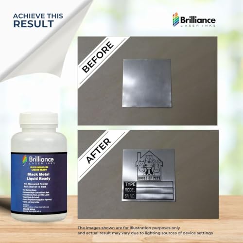 BRILLIANCE LASER INKS Liquid Ready Laser Marking Powder-Brilliance Laser Inks -BLI101MBLIQ120- Black Laser Ink for Metals Marking with CO2/Fiber/YAG (120 ml, Black) - Image 5