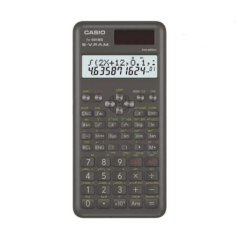 كاسيو Casio FX-991MS-2 Scientific Calculator with 401 Functions, Natural Textbook Display, Solar Power & Hard Cover black - Image 1