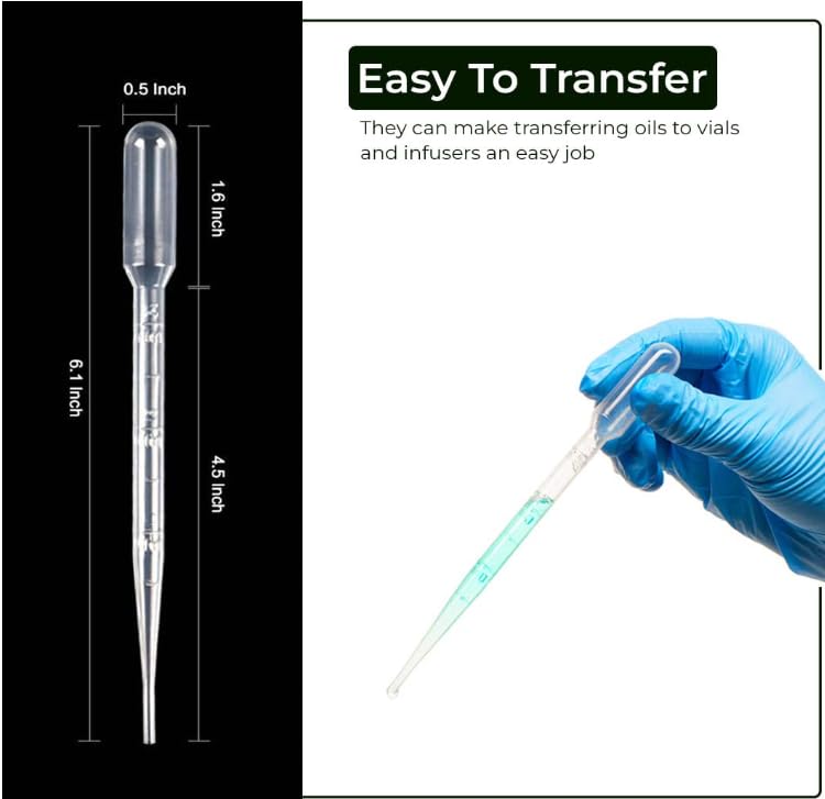 EISCO LABZIO 3 ml Transfer Graduated Pipettes Graduated 05 ml Dropper Ink Filler Pack of 10 - Image 5