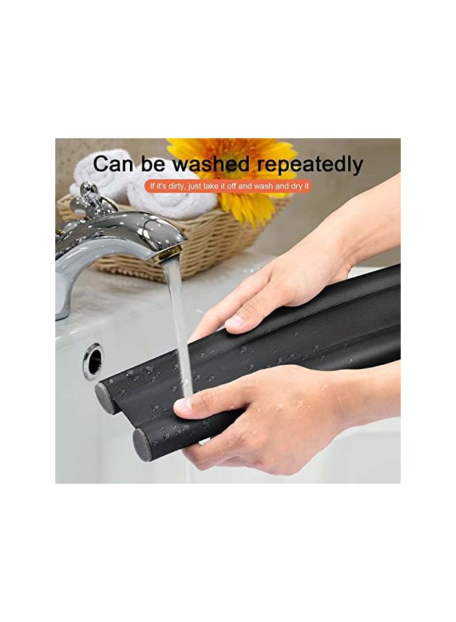 The Bros 2pcs Under Door Draft Stopper, Weather Stripping Noise Blocker, Double-Sided Under Door Draft Stopper, Interior Front Door Sweep, Blocker, Soundproofing Guard, 0.96m, Black - Image 5