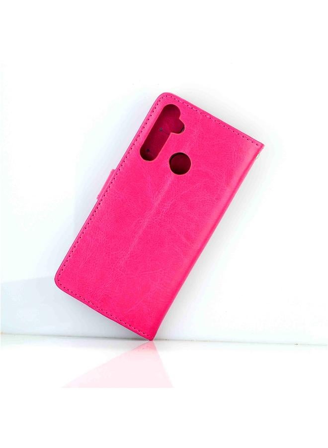 اس-توب جراب لهاتف OPPO Realme 5، جراب واقٍ من الجلد بتصميم Crazy Horse، قابل للطي أفقيًا، مع حامل وفتحات للبطاقات ومحفظة وإطار للصور - Image 3