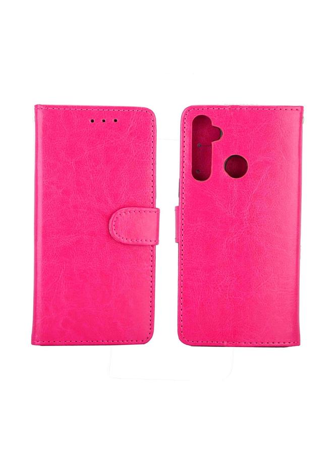 اس-توب جراب لهاتف OPPO Realme 5، جراب واقٍ من الجلد بتصميم Crazy Horse، قابل للطي أفقيًا، مع حامل وفتحات للبطاقات ومحفظة وإطار للصور - Image 2