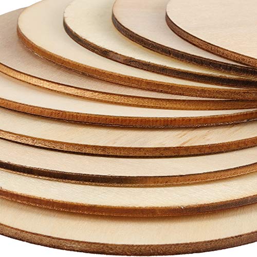 ZEONHAK 50 PCS 7.8 Inch Wood Discs for Craft, Natural Unfinished Wood Rounds Circle, Wood Circles Pieces for Painting, DIY Craft, Decoration - Image 3