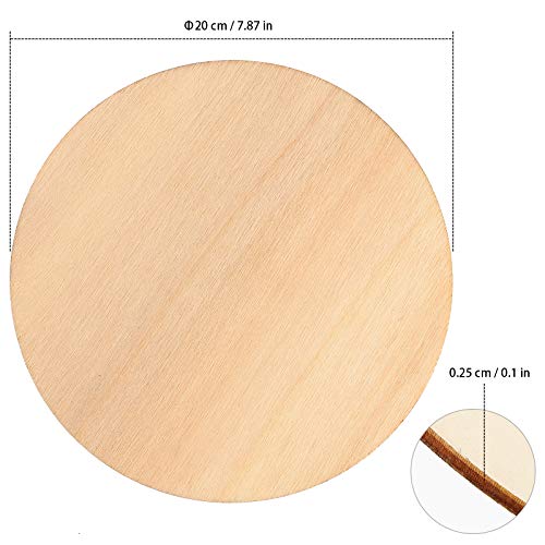 ZEONHAK 50 PCS 7.8 Inch Wood Discs for Craft, Natural Unfinished Wood Rounds Circle, Wood Circles Pieces for Painting, DIY Craft, Decoration - Image 2