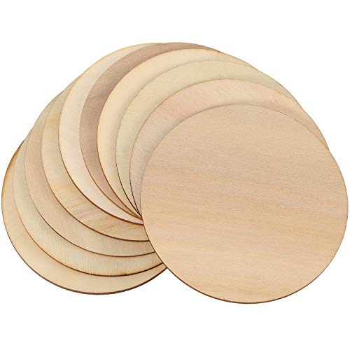 ZEONHAK 50 PCS 7.8 Inch Wood Discs for Craft, Natural Unfinished Wood Rounds Circle, Wood Circles Pieces for Painting, DIY Craft, Decoration - Image 4