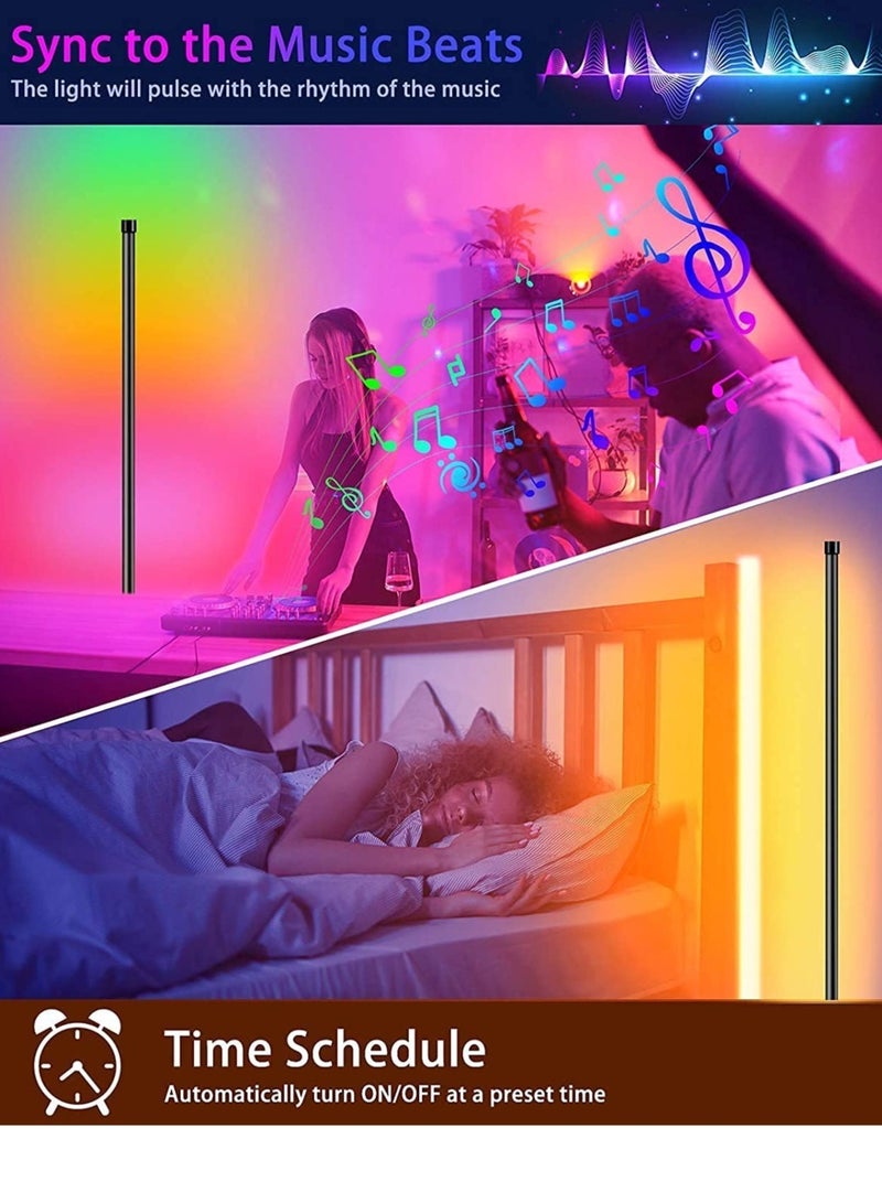 ELTRAZONE RGB Color Changing Corner Lamp, Smart LED Floor Lamp Controlled by APP And Remote with Reactive Music Mode and DIY Mode, Dimmable LED Modern Floor Lamp 125cm Metal Standing Lamp - Image 4