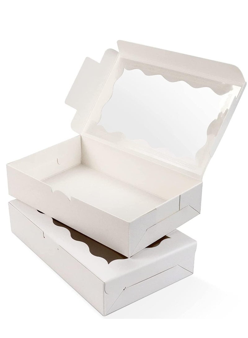 30 صناديق كوكي بيضاء ورقية، مربع مخبز مع نافذة شفافة، علبة هدايا صغيرة ورقية متميزة، كعكة فطيرة الفراولة مع الحلوى، 7 بوصة × 4 3/8 بوصة × 1 1/2 بوصة - Image 5