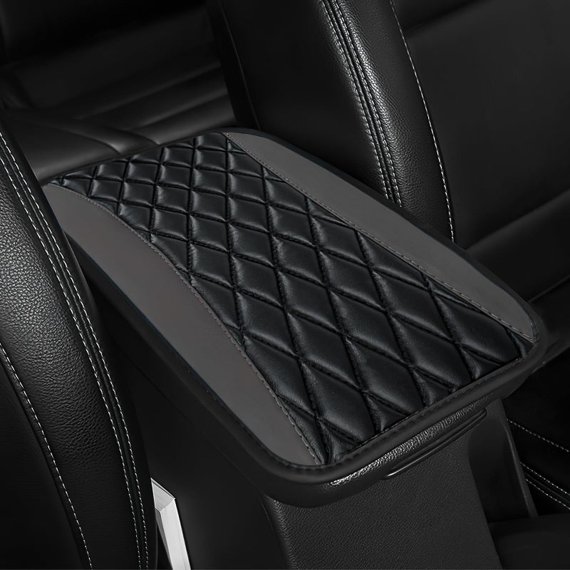 ongfuwu Car Center Console Cushion Pad 1272752 Leather Waterproof Auto Armrest Seat Box Protector Car Center Console Cover Universal Interior Decor Car Accessories for SUV Truck Gray - Image 3
