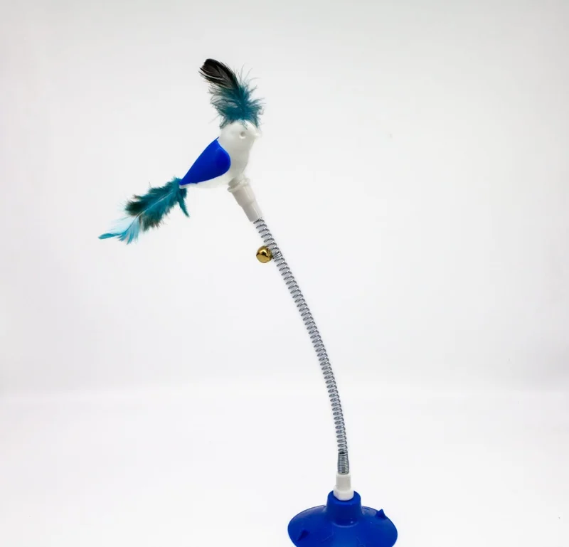 Tineke Suction Cup Spring Loaded Bird Cat Toy 1 Piece
