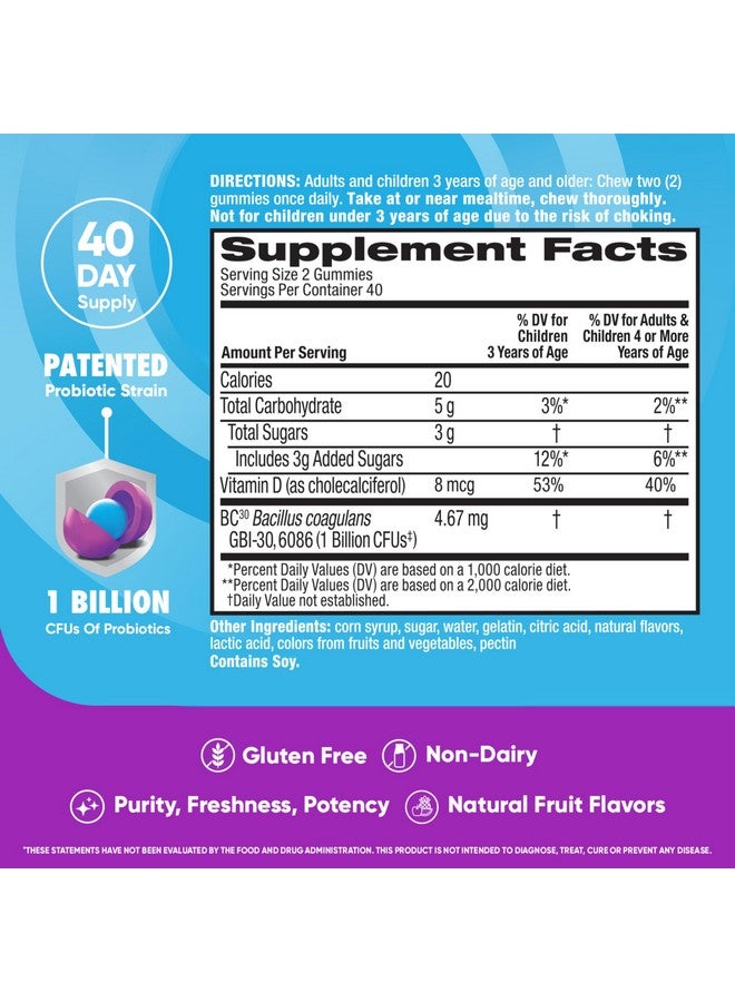 Digestive Advantage Probiotics - Daily Probiotic Gummies, 80 Count (ASA-117) - Image 4