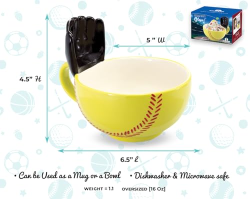 MAX'IS Creations The Softball Mug with a Glove, Softball Gifts for Girls 8-12 12-14 Coach Gifts Mom Gift Kids Christmas Gift Stuff, Novelty Ceramic Big Funny Coffee Mug 16oz - Image 2