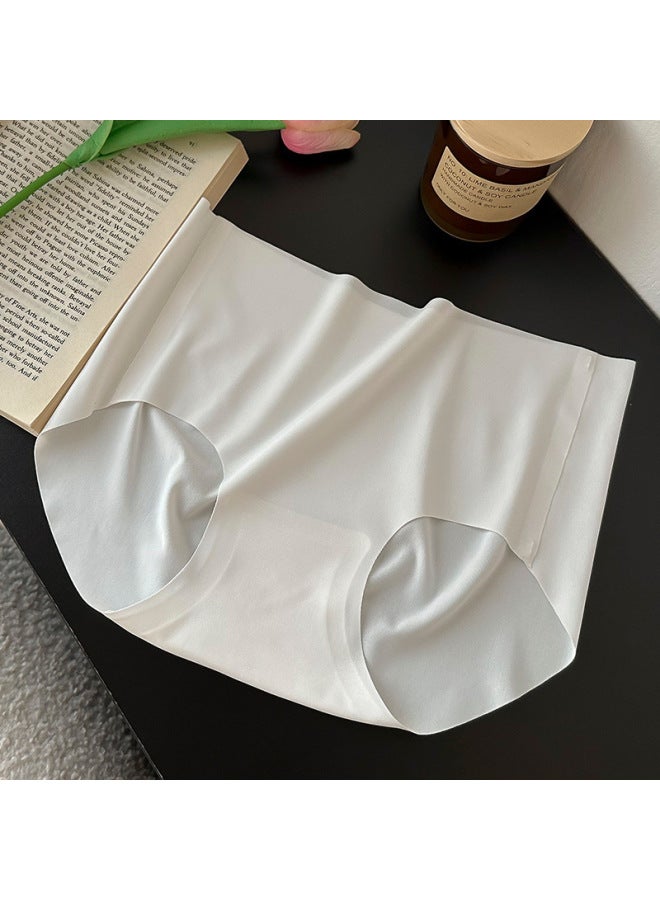 Women's Ice Silk Traceless Underwear Women's Pure Cotton Crotch Comfortable Breathable One-piece Naked Sense Mid-waist Girls Women's Underwear