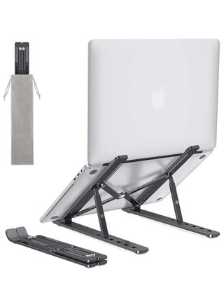 Laptop Stand for Desk, Adjustable Laptop Riser Foldable Portable Laptop Holder, Ventilated Cooling Notebook Stand for MacBook Pro Air, Lenovo, Dell, HP, Laptops,Tablet Black - pzsku/Z68EA42477725BB002687Z/45/1746221994/35152b2d-01a6-4626-8e10-7624b172f2b1