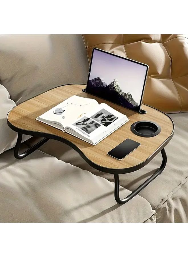 Adjustable Height Foldable Laptop Desk Black 23x16 Inches Portable Bed Table - Image 5