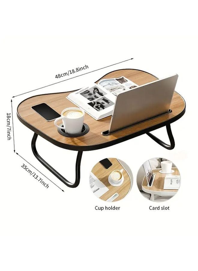 Adjustable Height Foldable Laptop Desk Black 23x16 Inches Portable Bed Table - Image 2