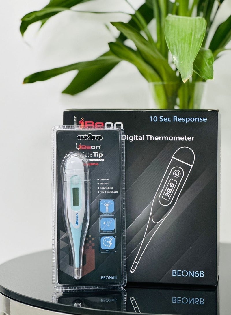 بيون ميزان حرارة رقمي متعدد الألوان ذو طرف مرن