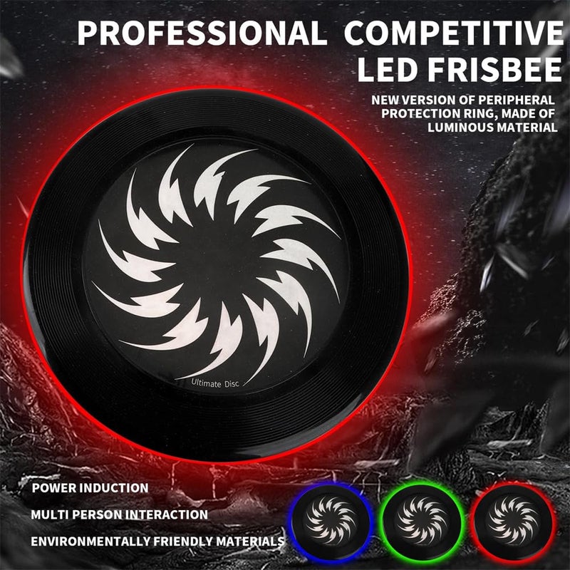 Luckam Flying Disc with 108 LEDs Lights - Variable Colors and Smart Modes, Extremely Bright, Rechargeable, Gift for Men/Boys/Teens/Kids, 175g LEDs Ultimate Flying Disc for Night Play - Image 2