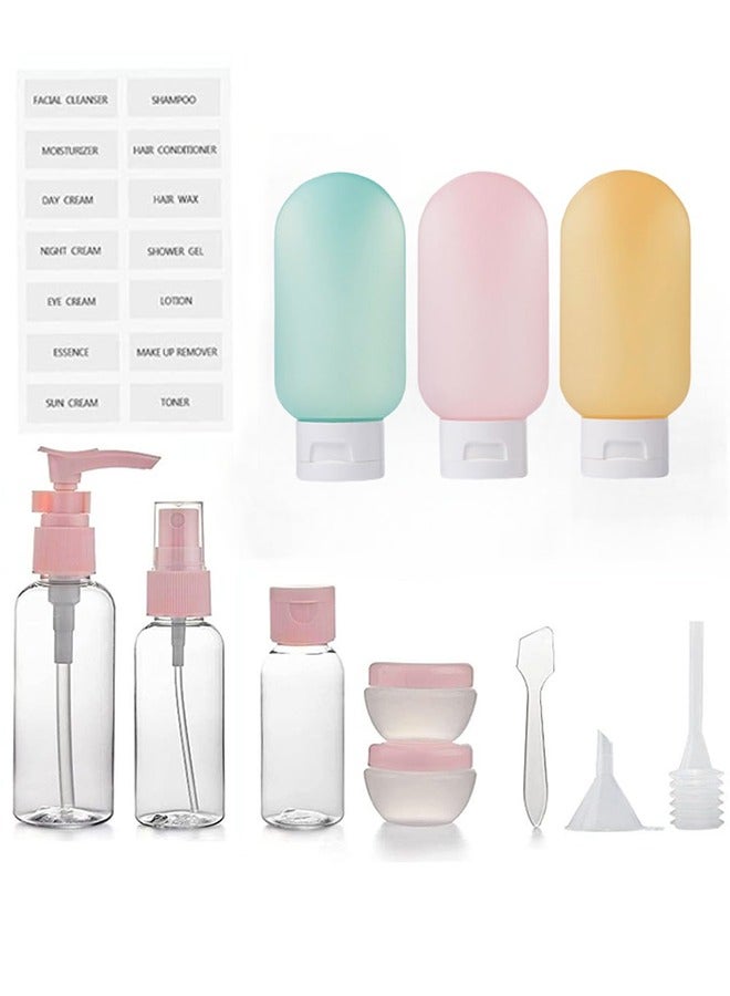 تِلْسِل 12 علبة زجاجات السفر لمراحيض، مراحيض حجم السفر السيليكون، ملحقات السفر القابلة للضغط، حاويات حجم السفر المضاد للتسرب لملطف شامبو - Image 1