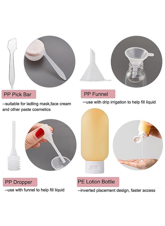 تِلْسِل 12 علبة زجاجات السفر لمراحيض، مراحيض حجم السفر السيليكون، ملحقات السفر القابلة للضغط، حاويات حجم السفر المضاد للتسرب لملطف شامبو - Image 4