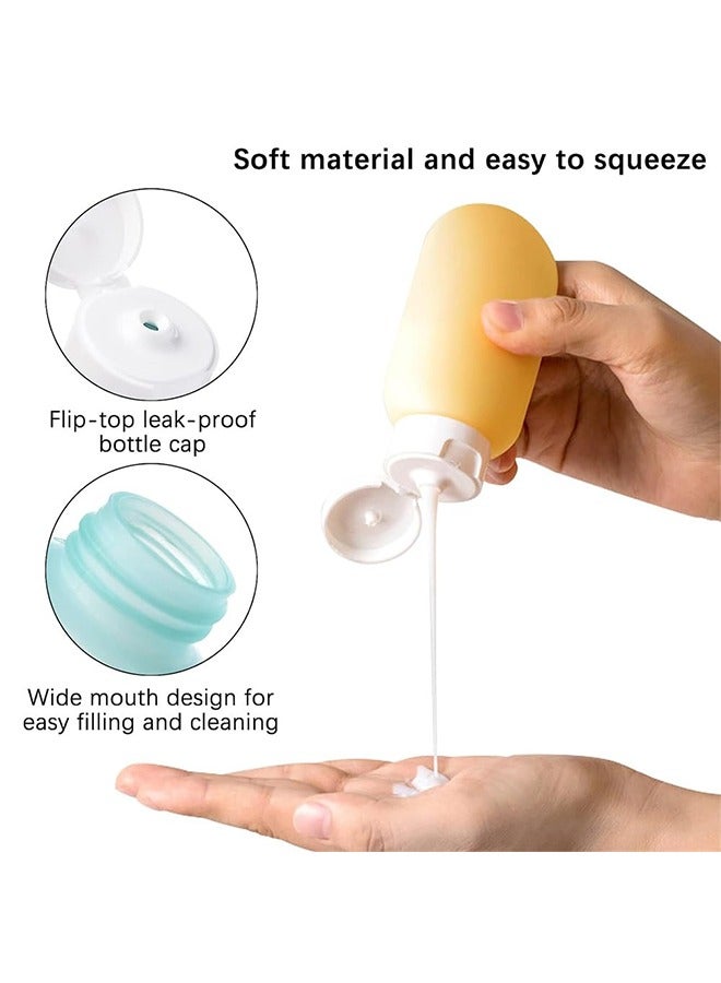 تِلْسِل 12 علبة زجاجات السفر لمراحيض، مراحيض حجم السفر السيليكون، ملحقات السفر القابلة للضغط، حاويات حجم السفر المضاد للتسرب لملطف شامبو - Image 2