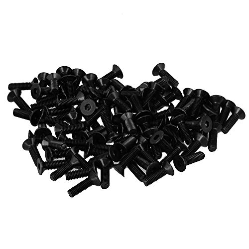 Mxfans 100 PCS Black 10.9 Alloy Steel Flat Socket Head Screws M3 x 10mm for Electronic Industry Fasteners for Joining Timber Cabinets - Image 1