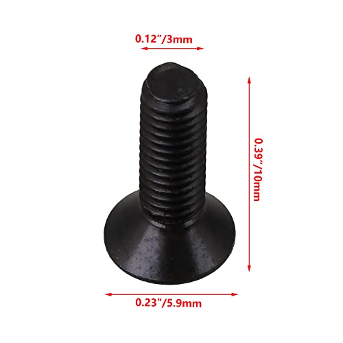 Mxfans 100 PCS Black 10.9 Alloy Steel Flat Socket Head Screws M3 x 10mm for Electronic Industry Fasteners for Joining Timber Cabinets - Image 4