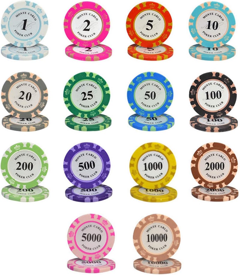 klarako 100Pcs Bar Poker Game Clay Chips Set Blackjack Texas Hold'em Casino Chips in Box  A - Image 4