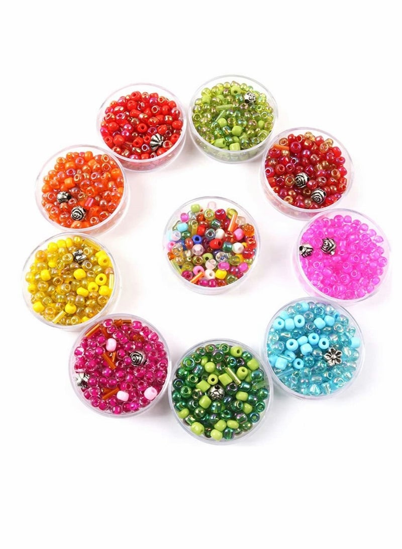 Beauenty Creative Friendship Bracelet Making Kit for Girls - DIY Craft Set with 10 Colorful Cotton Threads, Beads, Round  Square Woven Boards - Perfect for Kids' Art Projects  - Image 3