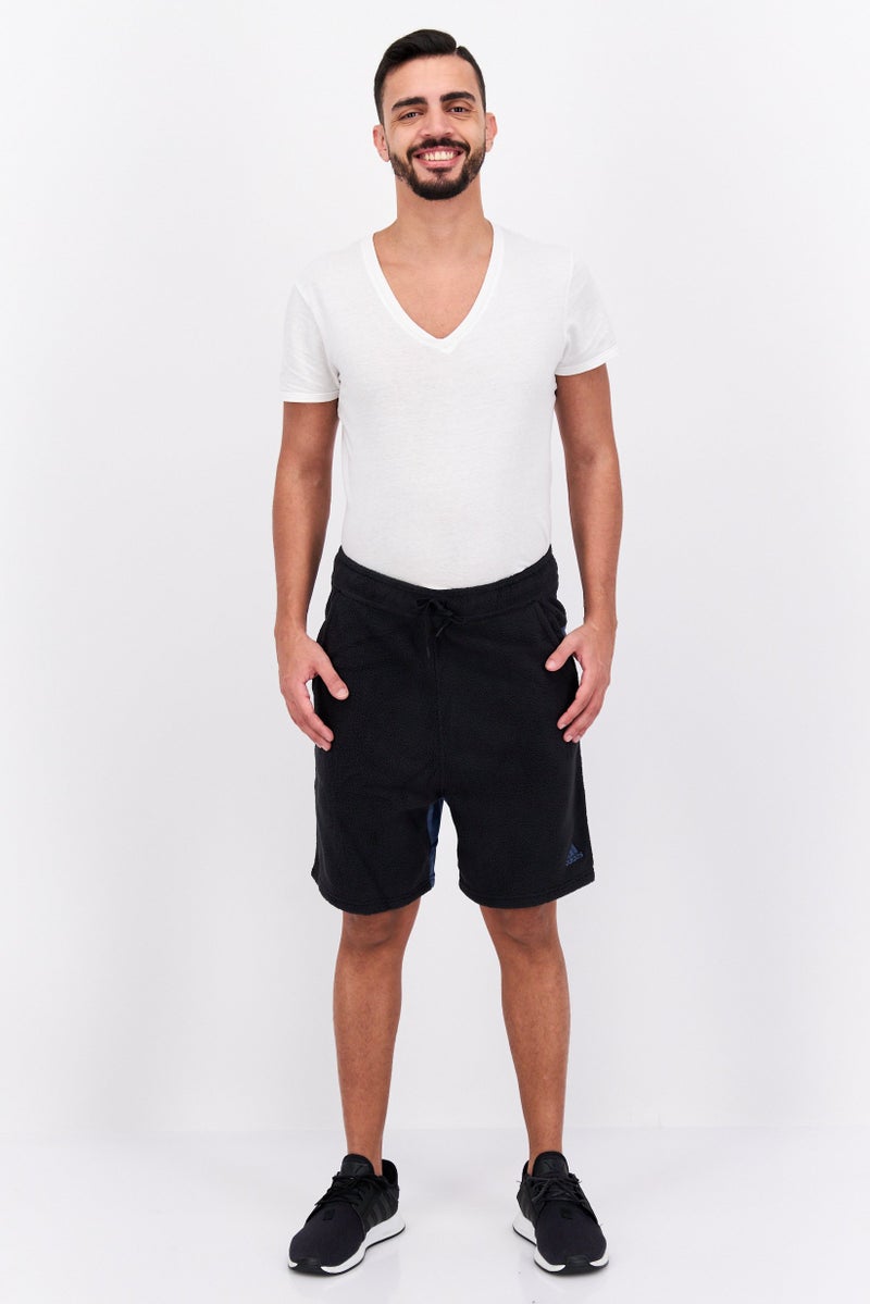 Adidas Men Sportswear Fit Training Shorts, Black/Blue - Image 4